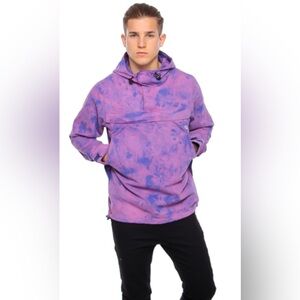 HUF Worldwide Bowery Anorak Tie-Dyed‎ Iris Pullover Size M